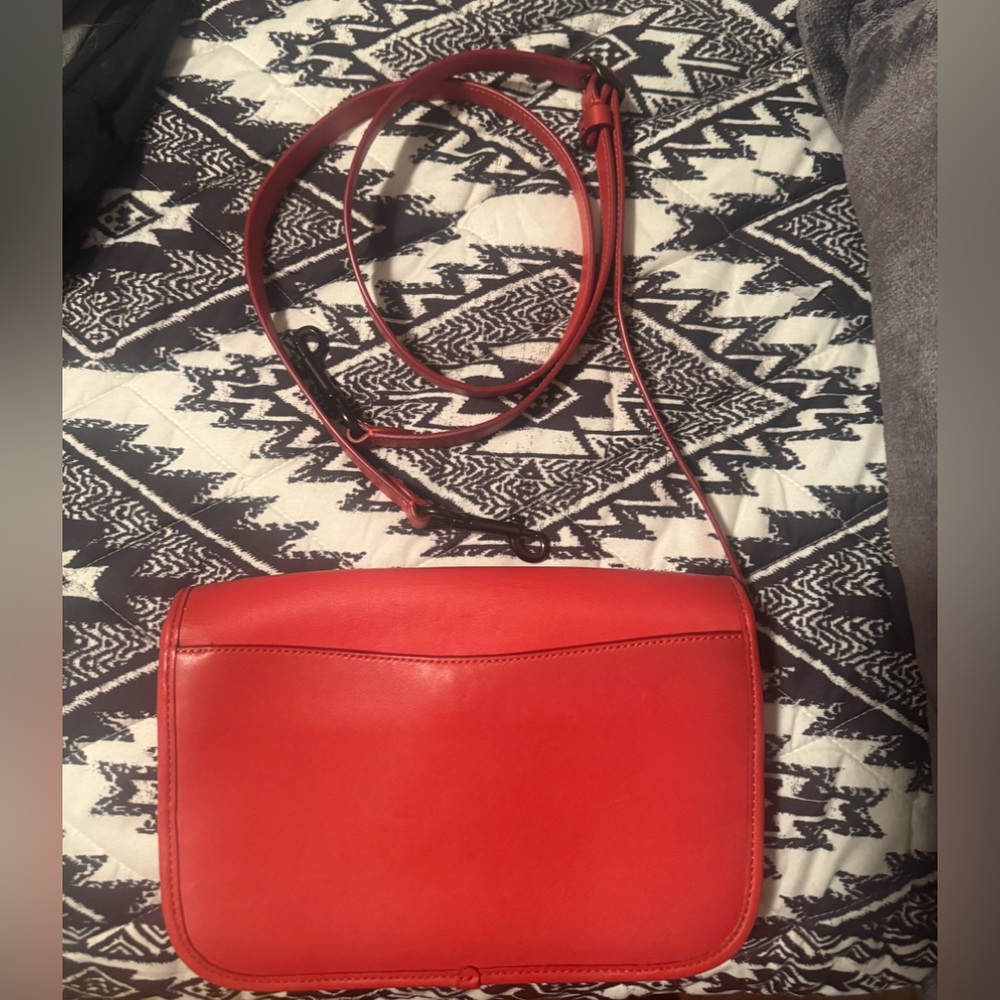 Coach Customized Red Leather Crossbody Bag - Picture 11 of 12